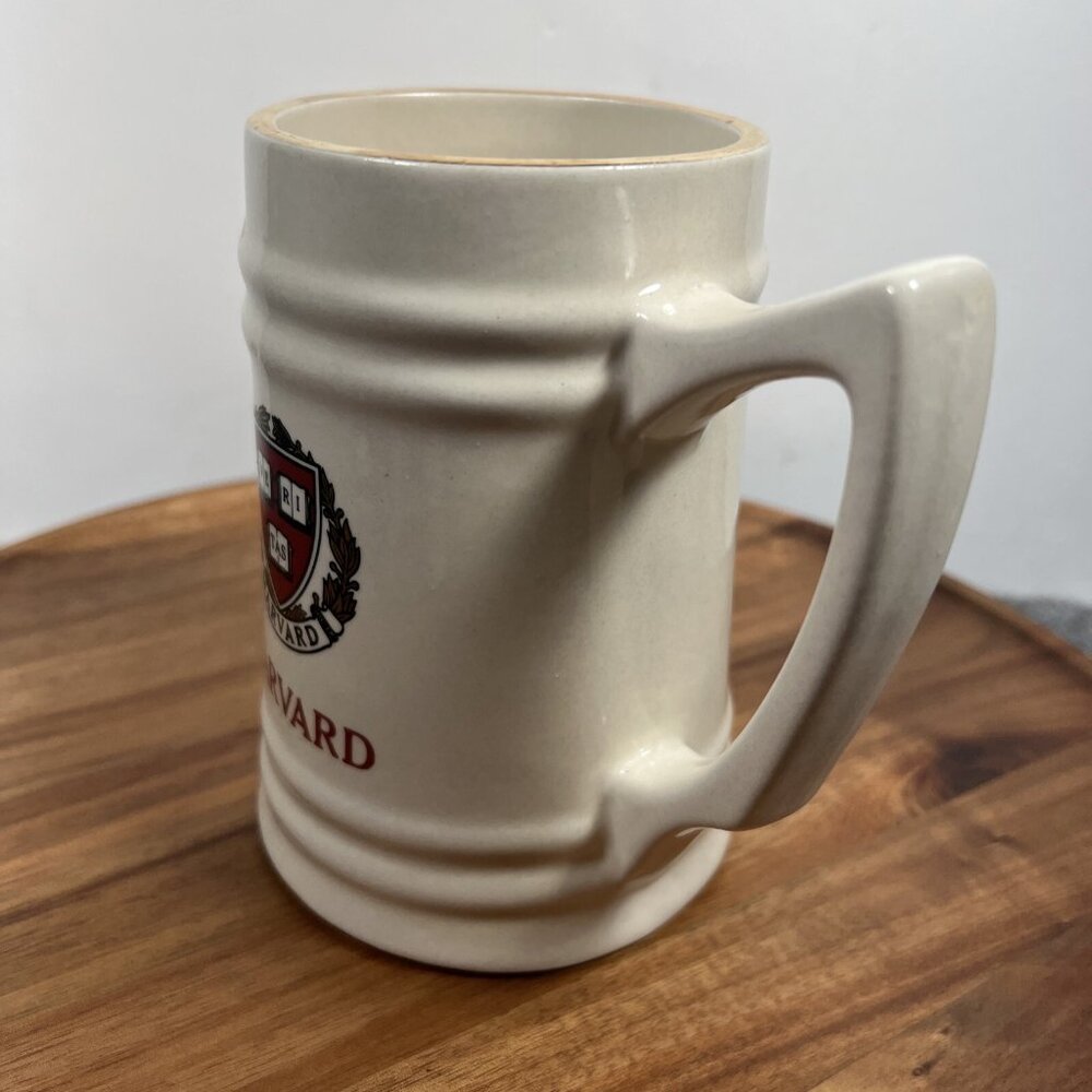 Vintage Harvard University Crimson VE RI TAS Off-White Gold W. C. Bunting Co Mug - Picture 2 of 13